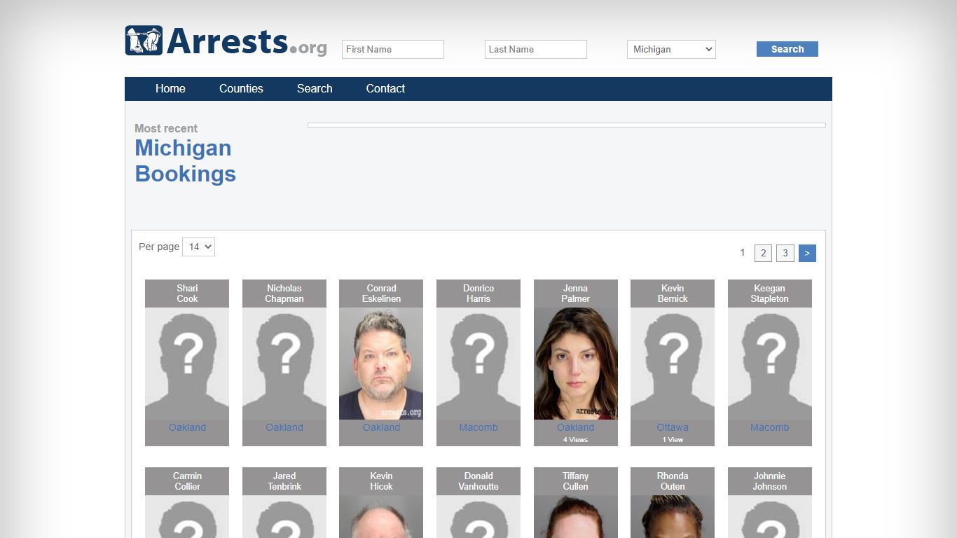 Michigan Arrests and Inmate Search